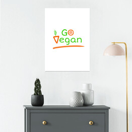 Plakat Kolorowa typografia - "Go Vegan"