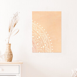 Plakat Jasna mandala na ścianę na brzoskwiniowym tle - styl orientalny