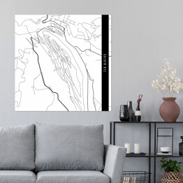 Plakat samoprzylepny Mapa miast świata - San Marino - biała
