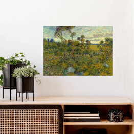 Plakat samoprzylepny Vincent van Gogh Zachód słońca na Montmajour. Reprodukcja