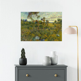 Plakat Vincent van Gogh Zachód słońca na Montmajour. Reprodukcja