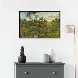 Plakat w ramie Vincent van Gogh Zachód słońca na Montmajour. Reprodukcja