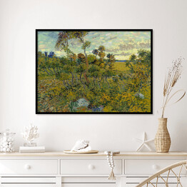 Plakat w ramie Vincent van Gogh Zachód słońca na Montmajour. Reprodukcja