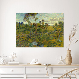 Plakat samoprzylepny Vincent van Gogh Zachód słońca na Montmajour. Reprodukcja