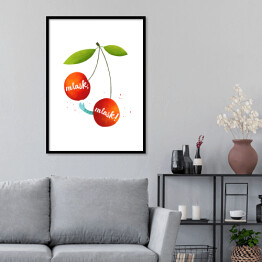 Plakat w ramie Owoce - wiśnie 