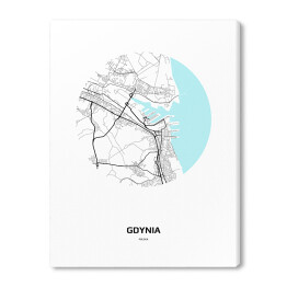 Obraz na płótnie Mapa Gdyni w kole