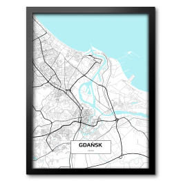 Obraz w ramie Mapa Gdańska 