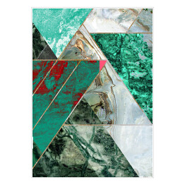 Plakat Geometryczna mozaika z marmurowym deseniem