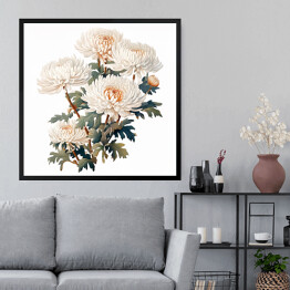 Obraz w ramie Bukiet kwiatów Malowane astry vintage