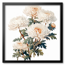 Obraz w ramie Bukiet kwiatów Malowane astry vintage