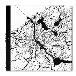 Obraz na płótnie Mapa miast świata - Ryga - biała