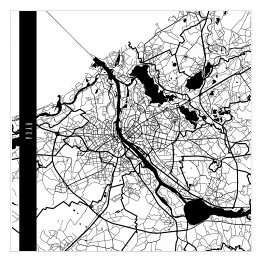 Plakat samoprzylepny Mapa miast świata - Ryga - biała