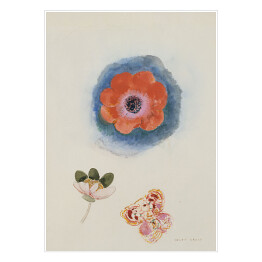 Plakat samoprzylepny Odilon Redon Studium kwiatów. Reprodukcja