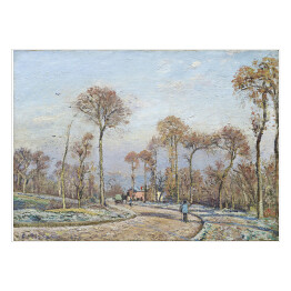 Plakat samoprzylepny Camille Pissarro. Droga do Versailles, Louveciennes o poranku. Reprodukcja