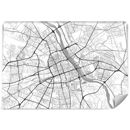 Fototapeta winylowa zmywalna Minimalistyczna mapa Warszawy
