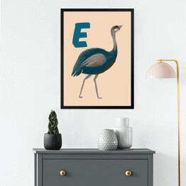 Obraz w ramie Alfabet - E jak emu