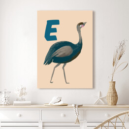 Obraz na płótnie Alfabet - E jak emu