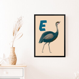 Obraz w ramie Alfabet - E jak emu