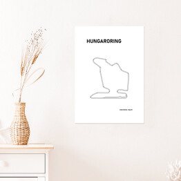 Plakat samoprzylepny Hungaroring - Tory wyścigowe Formuły 1 - białe tło