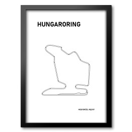 Obraz w ramie Hungaroring - Tory wyścigowe Formuły 1 - białe tło