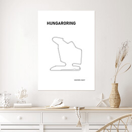 Plakat Hungaroring - Tory wyścigowe Formuły 1 - białe tło