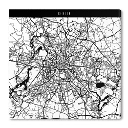 Obraz na płótnie Mapy miast świata - Berlin - biała