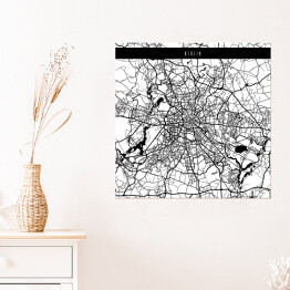 Plakat samoprzylepny Mapy miast świata - Berlin - biała