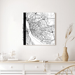 Obraz na płótnie Mapy miast świata - Liverpool - biała