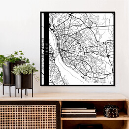 Plakat w ramie Mapy miast świata - Liverpool - biała
