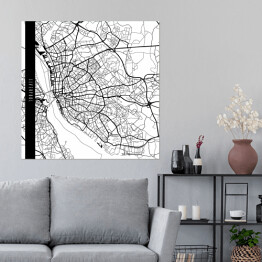 Plakat samoprzylepny Mapy miast świata - Liverpool - biała