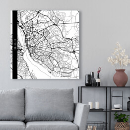 Obraz na płótnie Mapy miast świata - Liverpool - biała