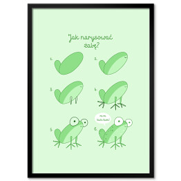 Plakat w ramie Ilustracja - uśmiechnięta żaba