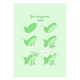 Plakat samoprzylepny Ilustracja - uśmiechnięta żaba