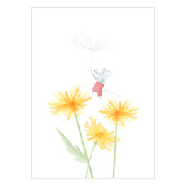 Plakat Mysz nad kwiatem mleczu