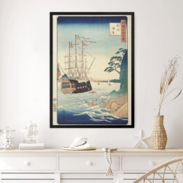Obraz w ramie Utugawa Hiroshige Wybrzeże w prowincji Tsushima. Reprodukcja obrazu