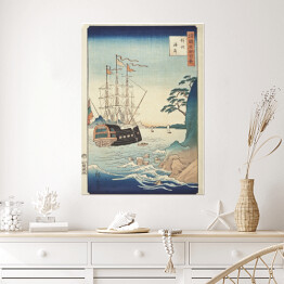 Plakat Utugawa Hiroshige Wybrzeże w prowincji Tsushima. Reprodukcja obrazu