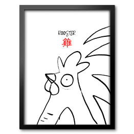 Obraz w ramie Chińskie znaki zodiaku - kogut
