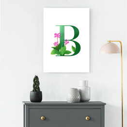 Obraz klasyczny Roślinny alfabet - litera B jak bergenia