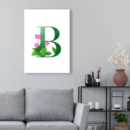 Obraz na płótnie Roślinny alfabet - litera B jak bergenia