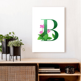 Obraz na płótnie Roślinny alfabet - litera B jak bergenia