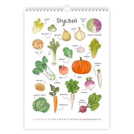 Kalendarz z sezonowym warzywami