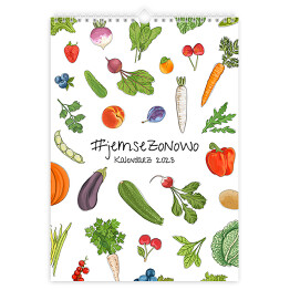 Kalendarz 13-stronicowy Kalendarz z sezonowym warzywami