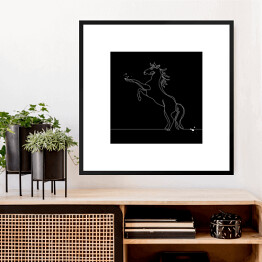 Obraz w ramie Tajemniczy koń w ciemności
