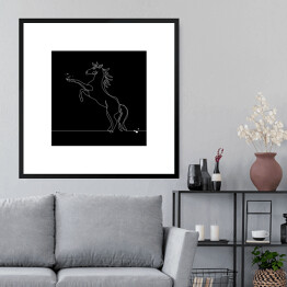 Obraz w ramie Tajemniczy koń w ciemności