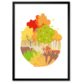 Plakat w ramie Ilustracja - jesienny las