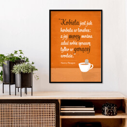 Plakat w ramie Typografia - Kobieta jest jak herbata w torebce