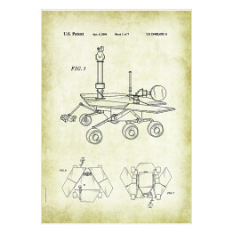 Plakat samoprzylepny Kosmos - patenty na rycinach vintage