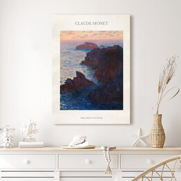 Obraz na płótnie Claude Monet "Skały w Belle-Ile, Port-Domois" - reprodukcja z napisem. Plakat z passe partout