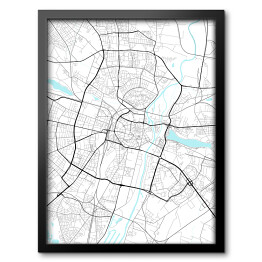 Obraz w ramie Mapa miasta Poznania - brak ramki i napisu