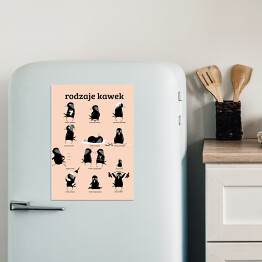 Magnes dekoracyjny Rodzaje kawek - pudrowy róź - ilustracja